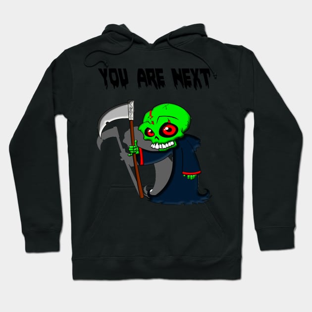 green grim reaper Hoodie by creativeminds